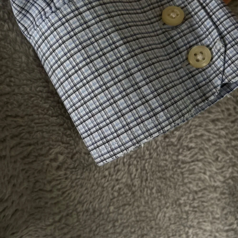 Banana Republic Shirt Mens Large Blue Button Down‎ Slim Long Sleeve Preppy Plaid